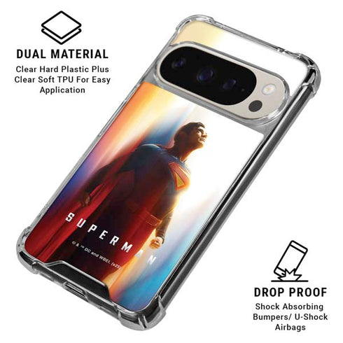 Superman 2025 Man of Steel Ascension Heroic Glow Google Pixel 9 Pro XL Clear Case